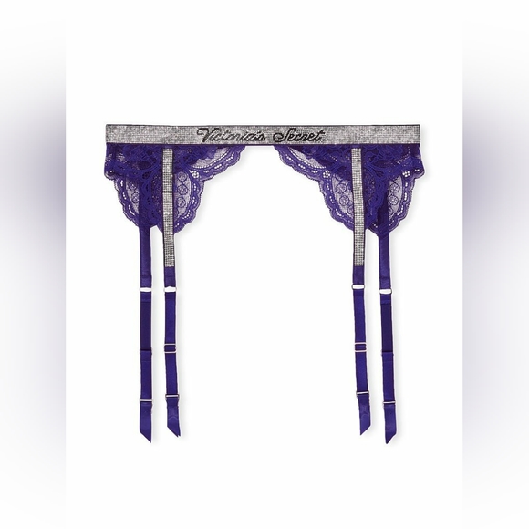 Victoria's Secret Very Sexy Shine Strap Lace Garter Belt M/L *NEW* - Picture 4 of 6